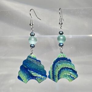 Handmade Blue and Green Earrings